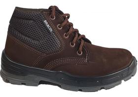 Bota Botina de Seguranca Botina Bracol NOBUCK BAE MARROM CAFÉ bico pvc CA40.872