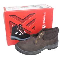 Bota/Botina de Segurança de Amarrar 3 Gomos Nobuck Com Bico PVC Café Tam. 41 - CP092PVC/41- Crival