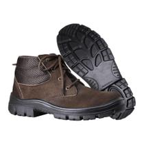 Bota Botina De Segurança De Couro Nobuck Marrom IMBISEG CA17017 Bota Botina De Segurança De Couro Nobuck Marrom IMBISEG CA17017