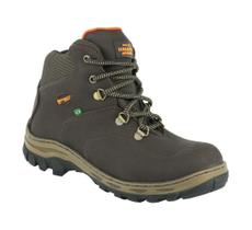 Bota Botina de Segurança e Trilha Ecosafety PS410 Café Bico PVC