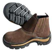 Bota botina de segurança epi couro nobuck café 36 ao 45