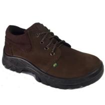 Bota Botina de Segurança Nobuck Ecosafety PS134 Café Bico de PVC CA 11677
