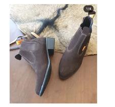 Bota Botina Don Diego Bico Fino Ref 4000 Couro Nobuck Cor Café
