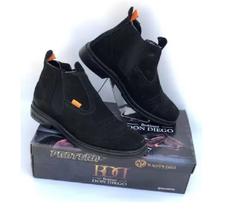 Bota Botina Don Diego Ref 3000 Couro Nobuck Cor Preta
