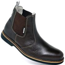 Bota Botina Em Couro Masculina Moda Casual Sola Costurada Leve Palmilha Macia Dia a Dia