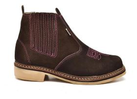 Bota Botina Feminina Country De Couro Legitimo F1000 1013