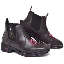 Bota Botina Feminina Texana Bico Quadrado Confortável com Elástico e Detalhe de Pedra Bota Botina Feminina Texana Bico Quadrado Confortável com Elástico e Detalhe de Pedra