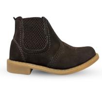 Bota Botina Infantil Marrom Couro Legitimo