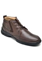 Bota Botina Masculina Anatomica Conforto Em Gel Couro Marrom