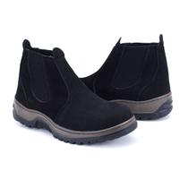 Bota Botina Masculina Camurça Ecológica Sola de Borracha Trabalho Rodeio Country