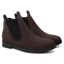 Bota Botina Masculina Chelsea Camurça Confortável Leve Resistente