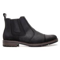 Bota Botina Masculina Chelsea em Couro Preto Bravatto