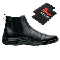 Bota Botina Masculina Conforto Resistente Com Carteira