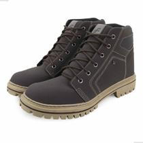 Bota Botina Masculina Coturno Cano Médio Nobuck sintético, reforçado. salado tratorado adventure, tr