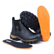 Bota Botina Masculina Couro Latego Legítimo Sola de borracha Trabalho Palmilha em Gel Bota Botina Masculina Couro Latego Legítimo Sola de borracha Trabalho Palmilha em Gel