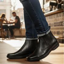 Bota Botina Masculina Estilo Casual Social Country Botinha Leve Macia Solado Costurado 2520