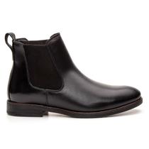 Bota Botina Masculino Couro Legitimo Tradicional Confortável Preto