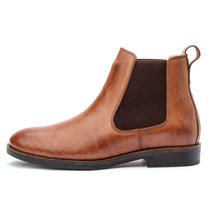 Bota Botina Masculino Coutry Claro Couro Legitimo Tradicional Forro Couro