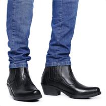 Bota Botina masculino Texana Bico Fino Quadrado Cano Curto Rodeio Montaria Country