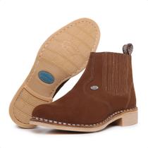Bota Botina Masculino Texana Vira Francesa Rodeio Montaria Bico Redondo