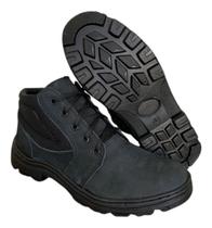 Bota Botina Nobuck de Amarrar Preta Segurança CA