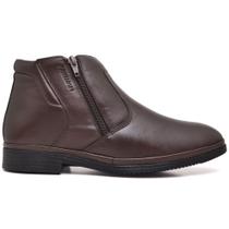 Bota Botina Ortopédica Dois Zíperes Bico Redondo Masculina Anatômica Leveterapia Café Bota Botina Ortopédica Dois Zíperes Bico Redondo Masculina Anatômica Leveterapia Café