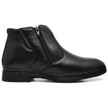 Bota Botina Ortopédica Dois Zíperes Bico Redondo Masculina Anatômica Leveterapia Preto Bota Botina Ortopédica Dois Zíperes Bico Redondo Masculina Anatômica Leveterapia Preto