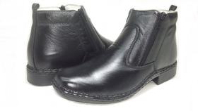 Bota Botina Social Sola Borracha Palm. Gel Masc Couro Mestiço Conforto