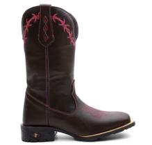 Bota Botina Texana Country Arame Rosa