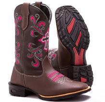 Bota Botina Texana Country Cruz Floral