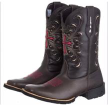 Bota Botina Texana Country Cruz Rosa Bota Botina Texana Country Cruz Rosa