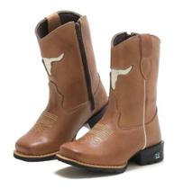 Bota Botina Texana Country Feminina Masculina Infantil Couro 24 ao 35