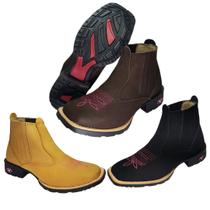 Bota Botina Texana Country Feminina Modativa Couro Cano Médio Bota Botina Texana Country Feminina Modativa Couro Cano Médio