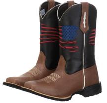 Bota Botina Texana Country Masculina Bandeira Azul