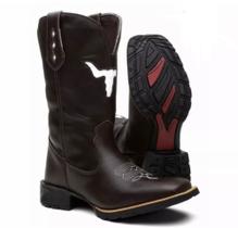 Bota Botina Texana Country Masculina Vazada Marrom Bota Botina Texana Country Masculina Vazada Marrom