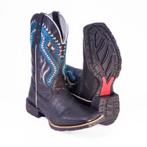 Bota Botina Texana Country Tribal 500 Azul COURO