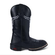 Bota Botina Texana Country Unissex Cara do boi Branca Desenhada