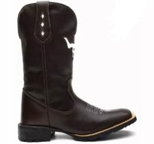 Bota Botina Texana Country Unissex Cara do Boi Vasada Marrom Bota Botina Texana Country Unissex Cara do Boi Vasada Marrom