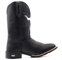 Bota Botina Texana Country Unissex Cara do Boi Vasada Preta