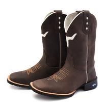 Bota Botina Texana Em Couro Legítimo Masculina e Feminina Bordado Cara de Boi Bota Botina Texana Em Couro Legítimo Masculina e Feminina Bordado Cara de Boi