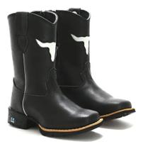 Bota Botina Texana Infantil Masculina Feminina Cara de Boi Em Couro 24 ao 35 Bota Botina Texana Infantil Masculina Feminina Cara de Boi Em Couro 24 ao 35