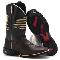 bota botina texana masculina rodeio bico quadrada cano alto