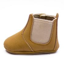 Bota Botinha Bebe Infantil Lisa Com Elastico Cano Baixo