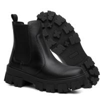 Bota Botinha Coturno Blogueira Tratorado Elástico Cano Curto Chelsea Feminina VK