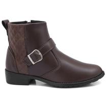 Bota Botinha Coturno Feminino Cano Curto Zipper Macia Oferta