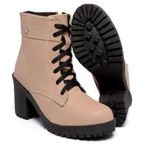 Bota Botinha Coturno Para Mulheres Salto Alto Feminino