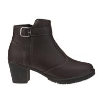 Bota Botinha Feminina Ankle Boots Fivela Cano Baixo Salto Alto Moda Pé