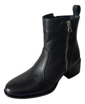 Bota Botinha Feminina Cano Médio Em Couro Lançamento Inverno Bota Botinha Feminina Cano Médio Em Couro Lançamento Inverno