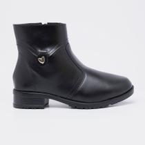 Bota Botinha Feminina Coração Cano Baixo Bico Arredondado Confort 710 Adv Várias Cores