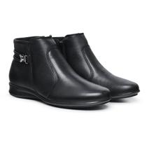 Bota Botinha Feminina Em Couro Zíper Lateral Mod.0642 Bota Botinha Feminina Em Couro Zíper Lateral Mod.0642